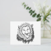 Lion Pencil Sketch Art Briefkaart (Staand voorkant)