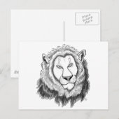 Lion Pencil Sketch Art Briefkaart (Voorkant / Achterkant)