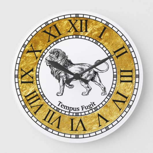 Lion Personalize Vintage Grote Klok (Voorkant)