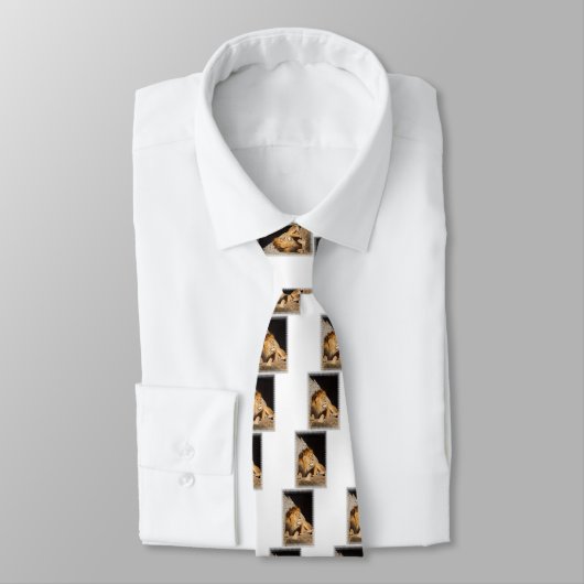 Lion Photo Mannen Necktie Stropdas (Gebonden)