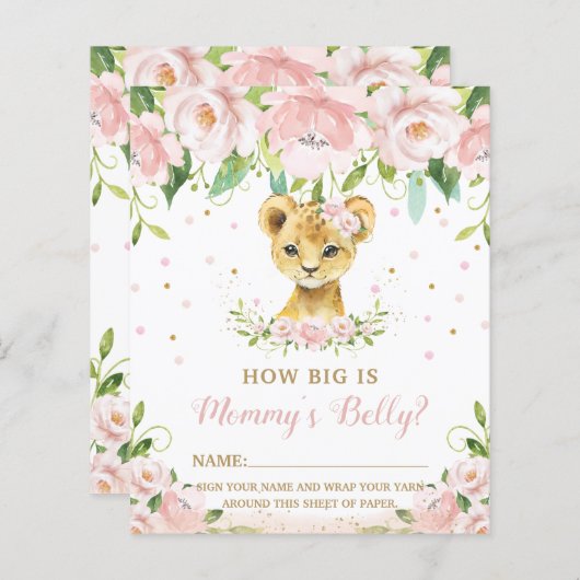 Lion Pink Floral Hoe groot is het Belly Game van m (Voorkant / Achterkant)