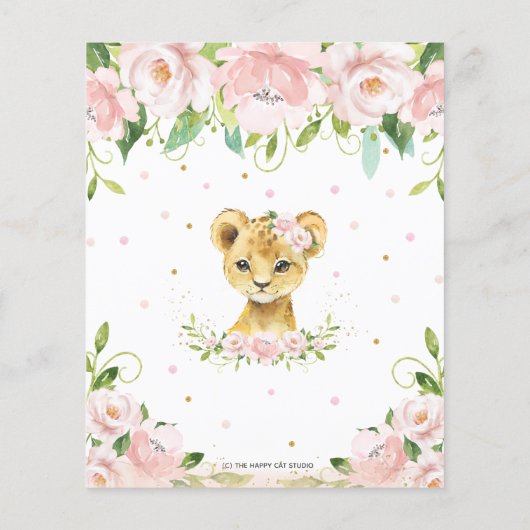 Lion Pink Floral Hoe groot is het Belly Game van m (Achterkant)