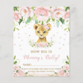 Lion Pink Floral Hoe groot is het Belly Game van m (Voorkant)
