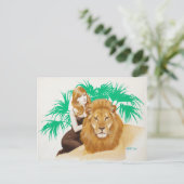 Lion PinUp Briefkaart (Staand voorkant)