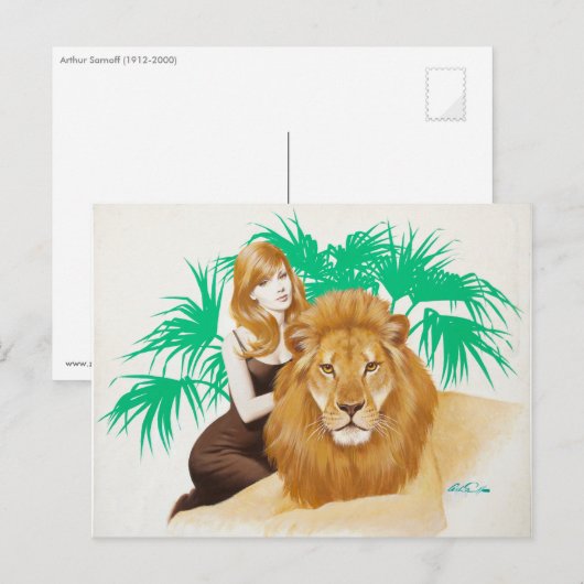 Lion PinUp Briefkaart (Voorkant / Achterkant)