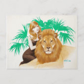 Lion PinUp Briefkaart (Voorkant)
