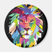 Lion | Pop Art Magneet (Voorkant)