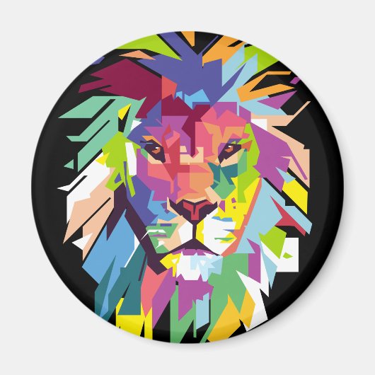 Lion | Pop Art Magneet (Voorkant)
