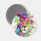 Lion Pop Art Magneet (Voorkant / Achterkant)