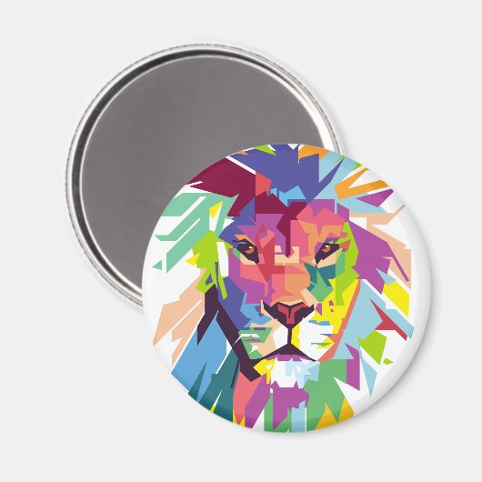 Lion Pop Art Magneet (Voorkant / Achterkant)