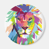 Lion Pop Art Magneet (Voorkant)