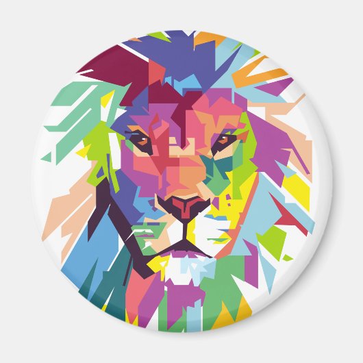 Lion Pop Art Magneet (Voorkant)