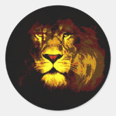 Lion Pop Art Ronde Sticker (Voorkant)
