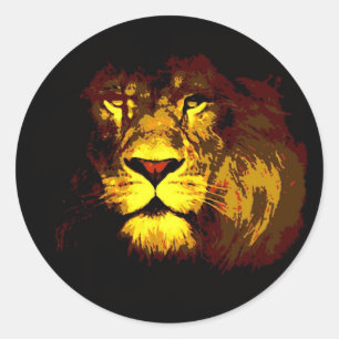 Lion Pop Art Ronde Sticker