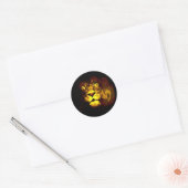 Lion Pop Art Ronde Sticker (Envelop)