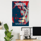 Lion Pop Art Success Quote Inspirerend Poster (Thuiskantoor)