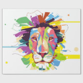 Lion pop kunst cadeaupapier (Vlak)