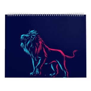 Lion pop kunst kalender