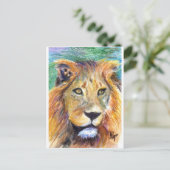 Lion Portrait ACEO Briefkaart (Staand voorkant)