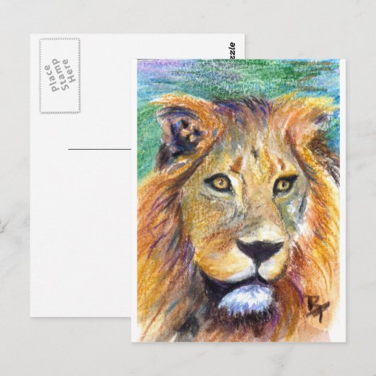 Lion Portrait ACEO Briefkaart (Voorkant / Achterkant)
