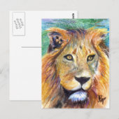 Lion Portrait ACEO Briefkaart (Voorkant / Achterkant)