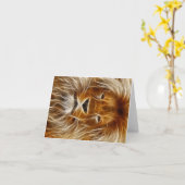 Lion Portrait Kaart (Gele Bloem)
