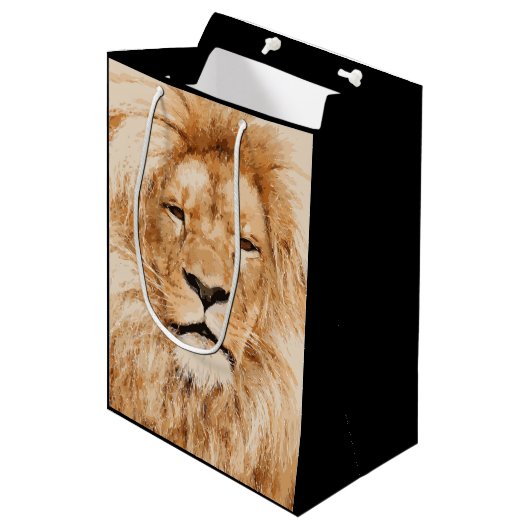 LION PORTRAIT MEDIUM CADEAUZAKJE (Voorkant Gekanteld)