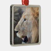 Lion Portrait Metalen Ornament (Rechts)