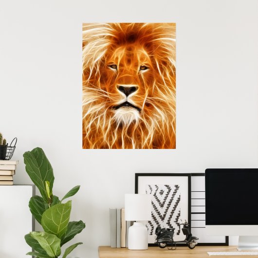 Lion Portrait poster (Thuiskantoor)