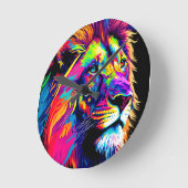 Lion Portrait Ronde Klok (Hoek)