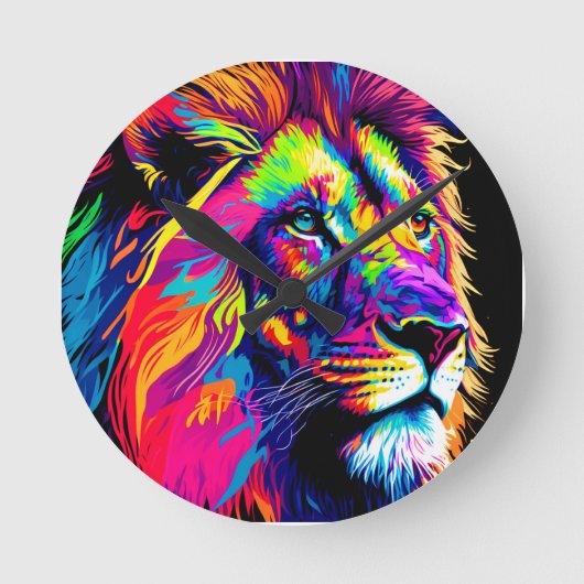Lion Portrait Ronde Klok (Voorkant)