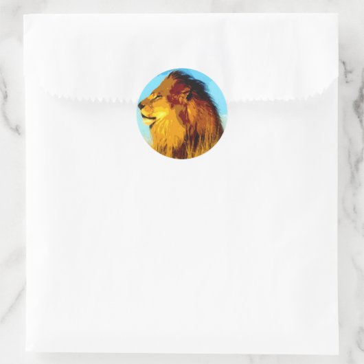 Lion Portrait Ronde Sticker