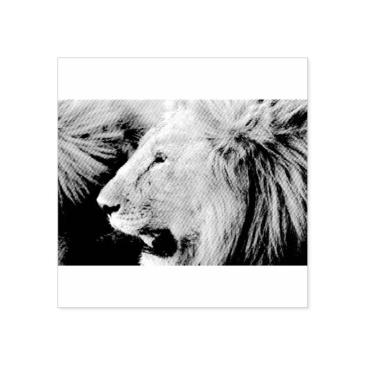 Lion Portrait Rubberstempel (Afrduk)