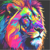 Lion Portrait Sticker (Voorkant)