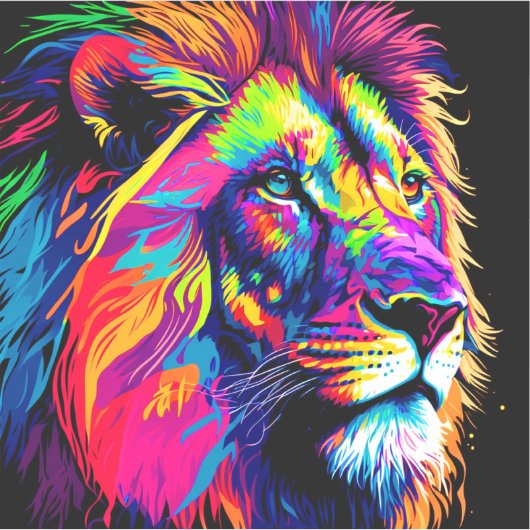 Lion Portrait Sticker (Voorkant)