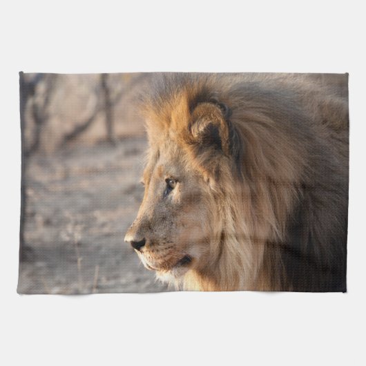 Lion Portrait Theedoek (Horizontaal)