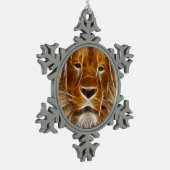 Lion Portrait Tin Sneeuwvlok Ornament (Links)