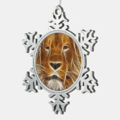 Lion Portrait Tin Sneeuwvlok Ornament (Rechts)