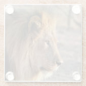 Lion Portret Glazen Onderzetter (Achterkant)