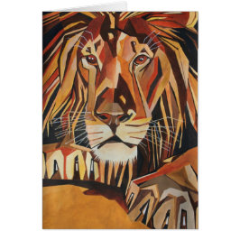 Lion-portret in Geometrische kunststijl