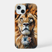 Lion portret iPhone 15 case (Achterkant)