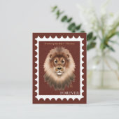 Lion Postage Stamp Postcards Feestdagenkaart (Staand voorkant)