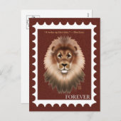 Lion Postage Stamp Postcards Feestdagenkaart (Voorkant / Achterkant)