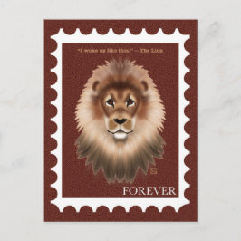 Lion Postage Stamp Postcards Feestdagenkaart