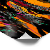 Lion Poster Glossy - Oranje donkere ion illustrati (Hoek)