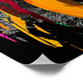 Lion Poster | Illustratie Oranje donkere leeuw (Hoek)