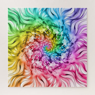 Lion Pride Mandala Rainbow Swirl Legpuzzel