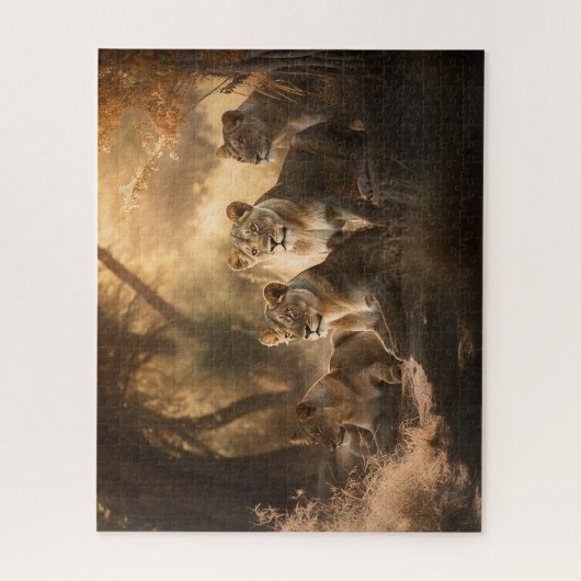 Lion Pride Resting in the Shade Jigzaag Puzzle Legpuzzel (Verticaal)