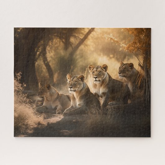 Lion Pride Resting in the Shade Jigzaag Puzzle Legpuzzel (Horizontaal)