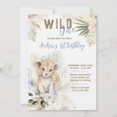 Lion Prince 1e Verjaardag Sjabloon Kaart (Voorkant)